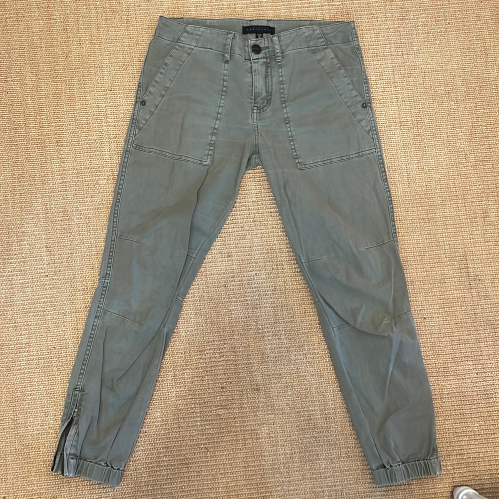 Sanctuary Army Green Cropped Pants W/ Zip